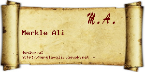 Merkle Ali névjegykártya